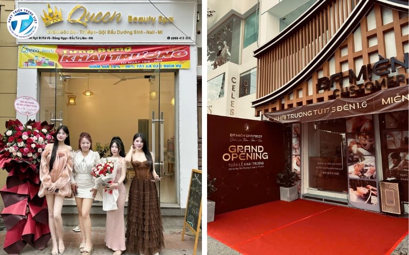 Băng rôn khai trương cho spa, thẩm mỹ viện hay tiệm nails